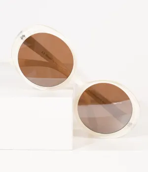 1960s Cream Round Romance Sunglasses