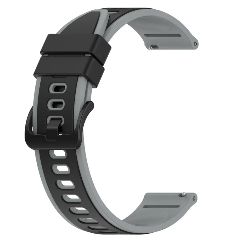 20mm dual color silicone watch strap for Samsung watch - Black / Grey