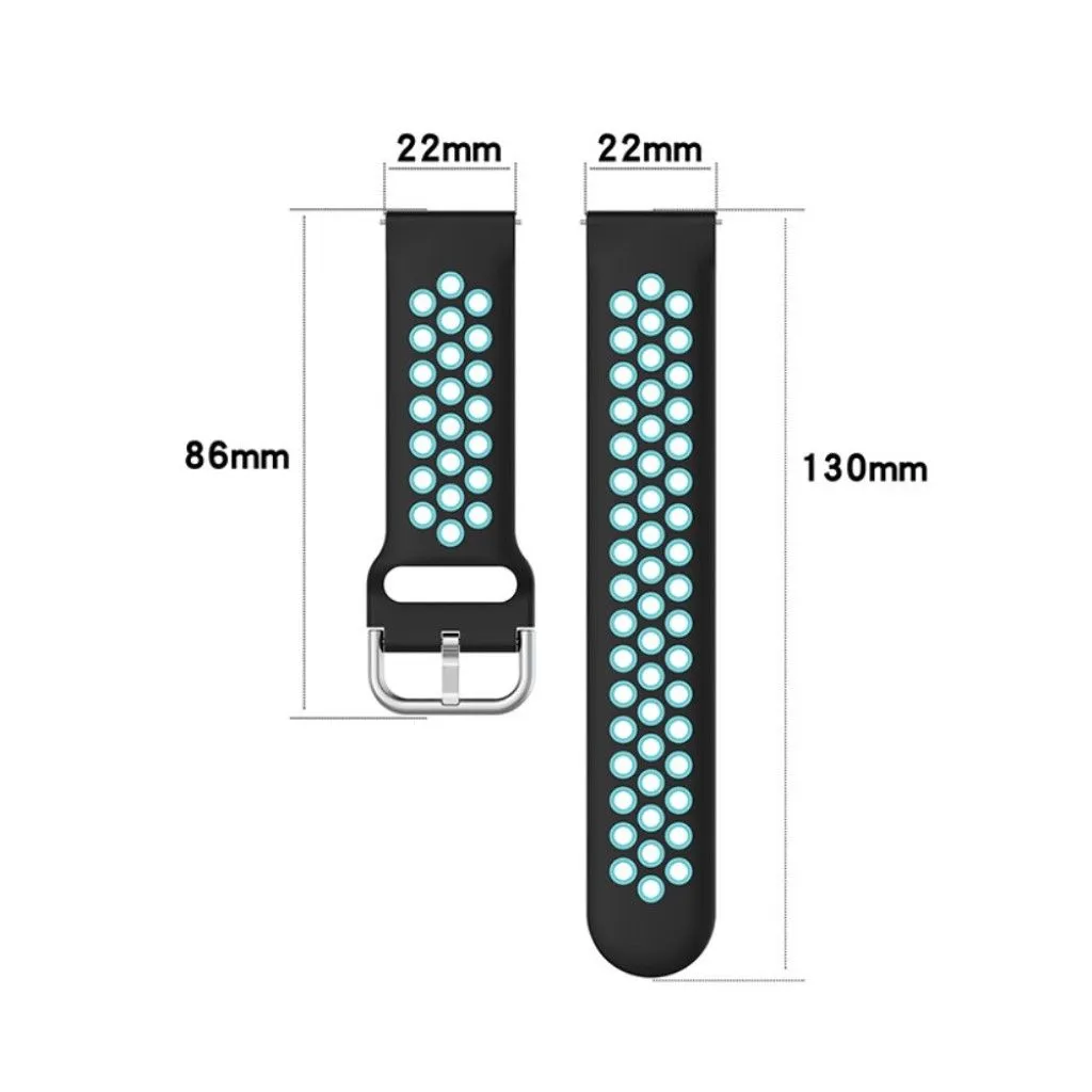 20mm dual color silicone watch strap for Samsung watch - Black / Grey