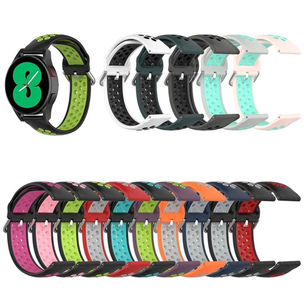 20mm dual color silicone watch strap for Samsung watch - Black / Grey