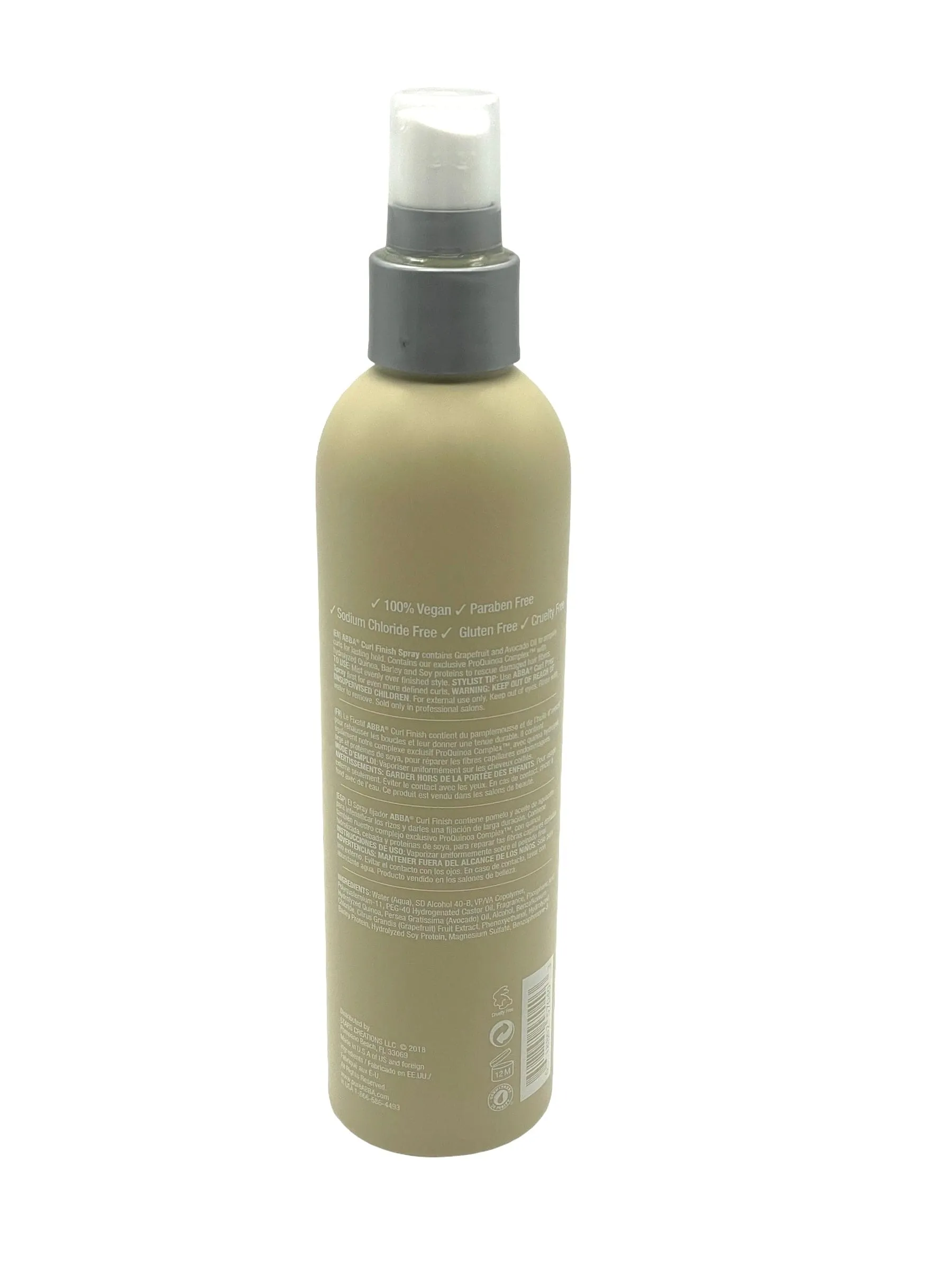 Abba Curl Finish Spray 100% Vegan & Gluten Free 8oz