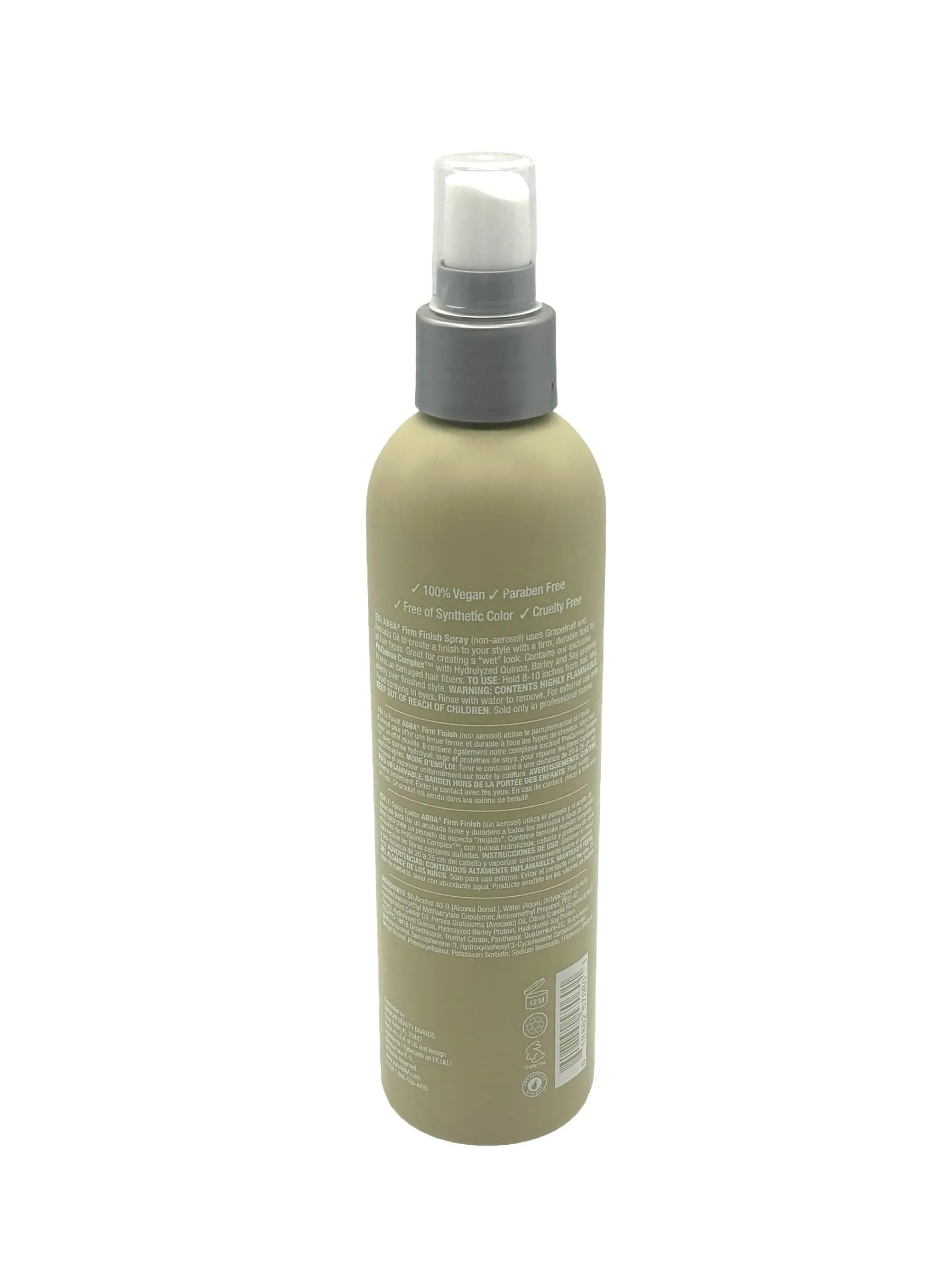 Abba Firm Finish Hair Spray 100% Vegan & Gluten Free 8oz