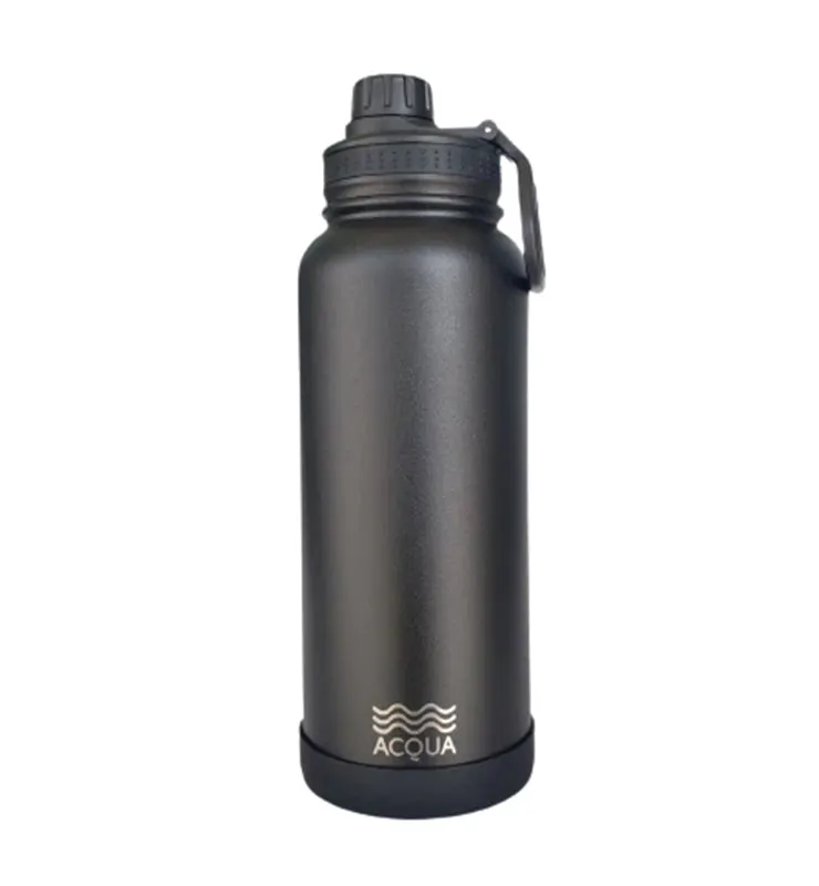 Acqua Sporty Bottle: Charcoal Black (1L)