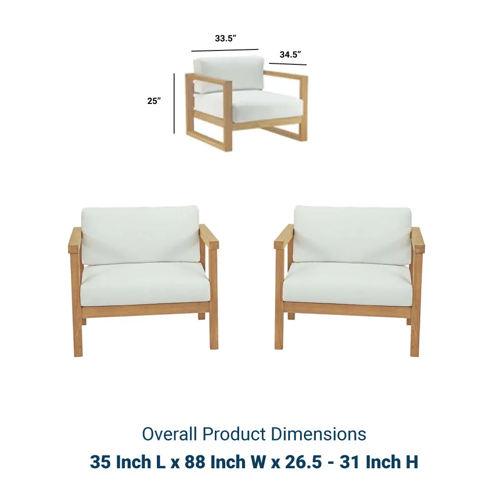 Bayport 2 Piece Outdoor Patio Teak Set