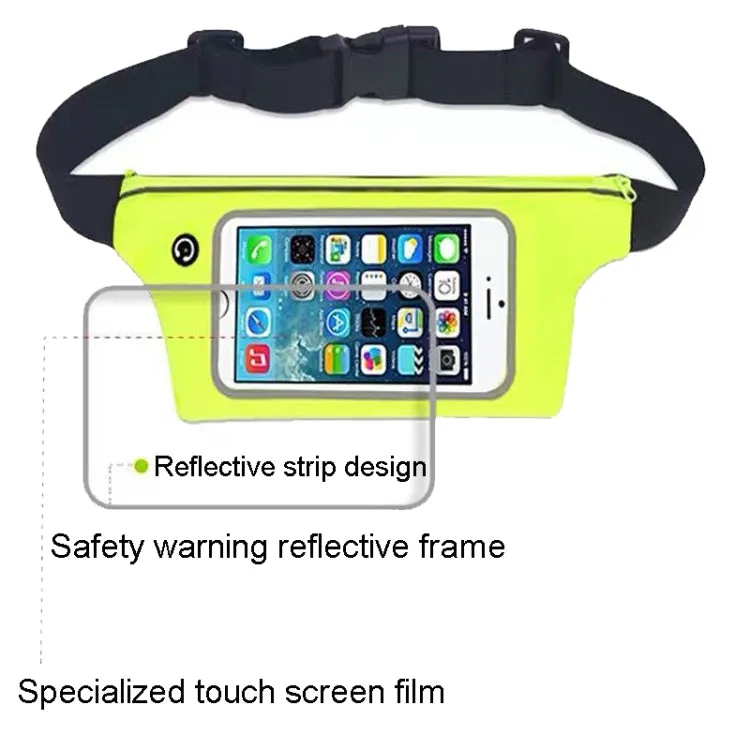 Contact Screen Sports Cell Phone Waist Pack Outdoor Leisure Gear Bag(Blue)