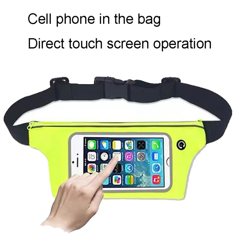 Contact Screen Sports Cell Phone Waist Pack Outdoor Leisure Gear Bag(Blue)