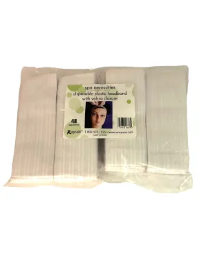 Disposable Elastic Headband With Velcro Closure 48 CT