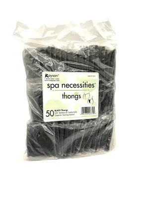 Disposable Thong Panties Black 50 pk