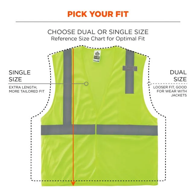 Ergodyne GloWear 8210HL Type R Class 2 Mesh Hi-Vis Safety Vest - Lime