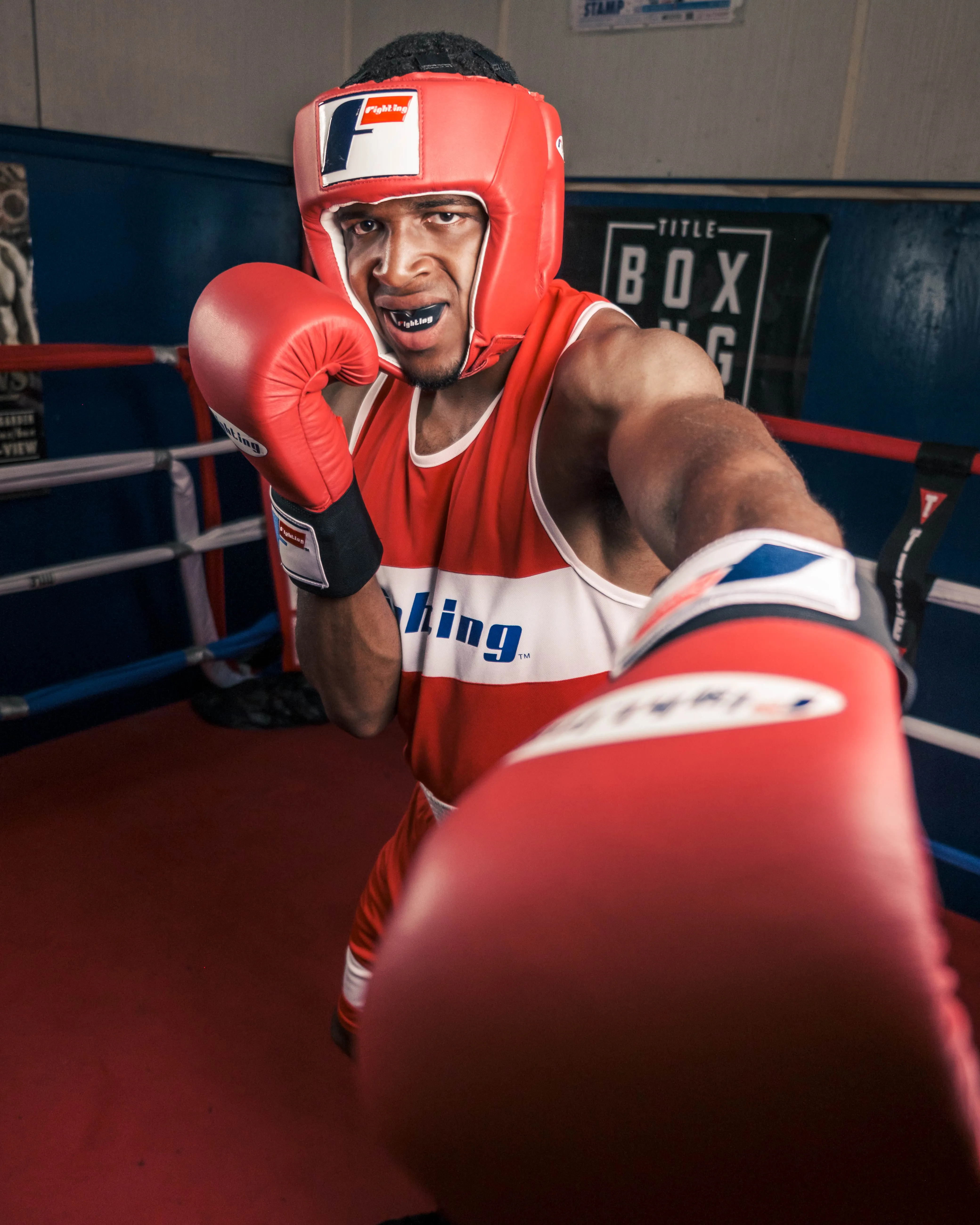 Fighting USA Boxing Competition Open Face Headgear