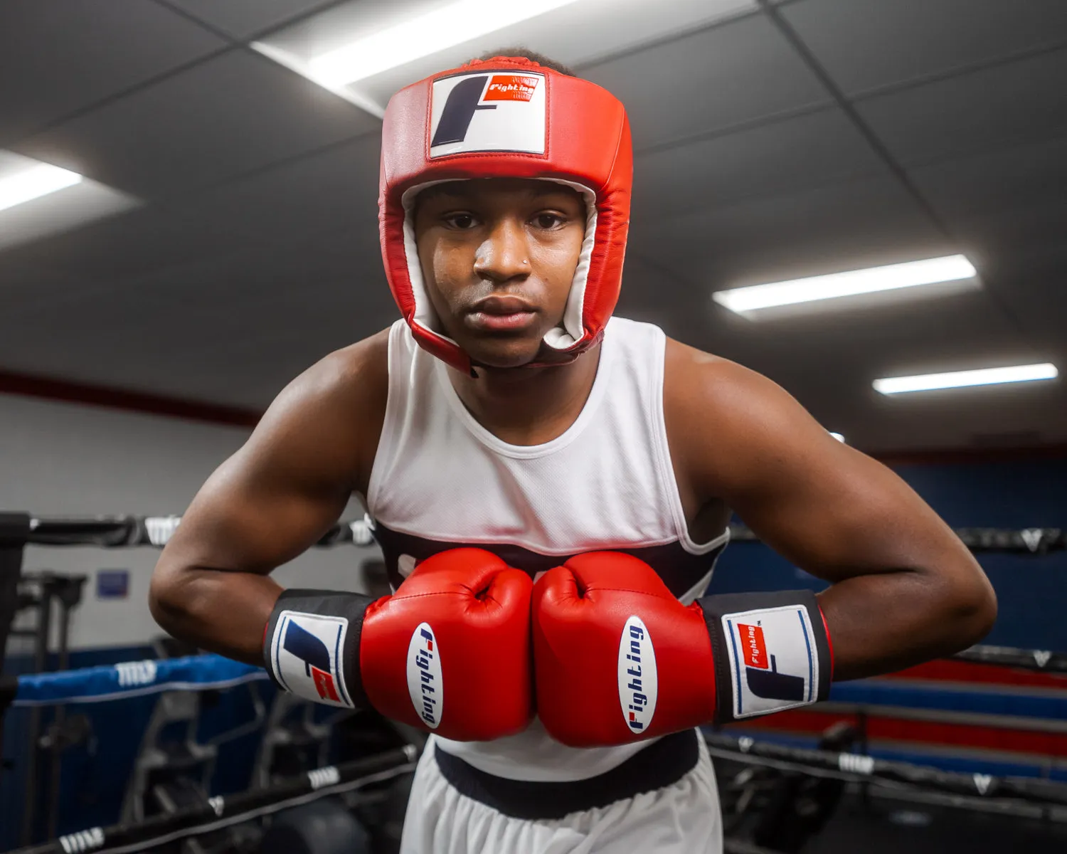 Fighting USA Boxing Competition Open Face Headgear