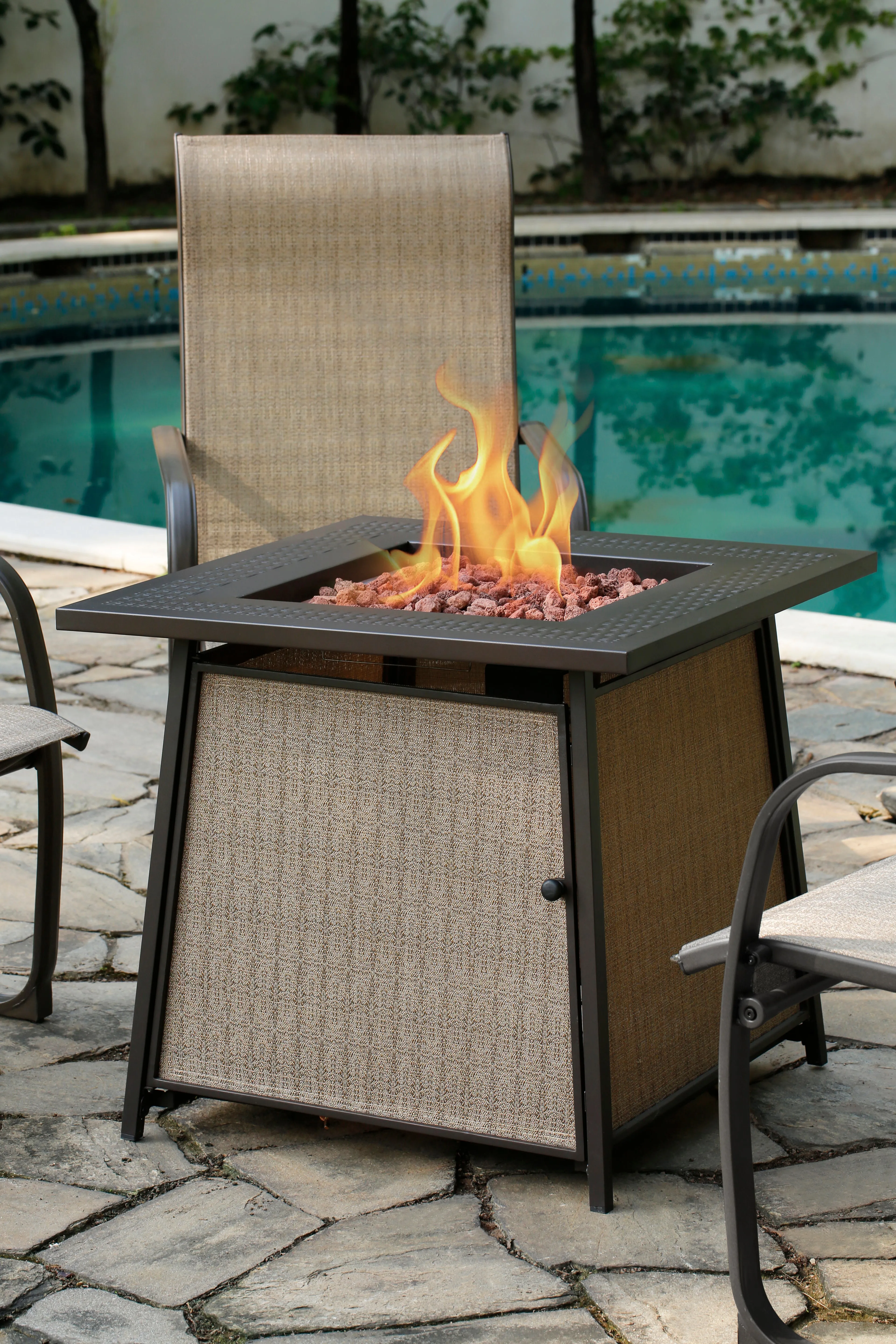 HEATMAXX Outdoor 5 Piece Gas Fire Pit Seating Set