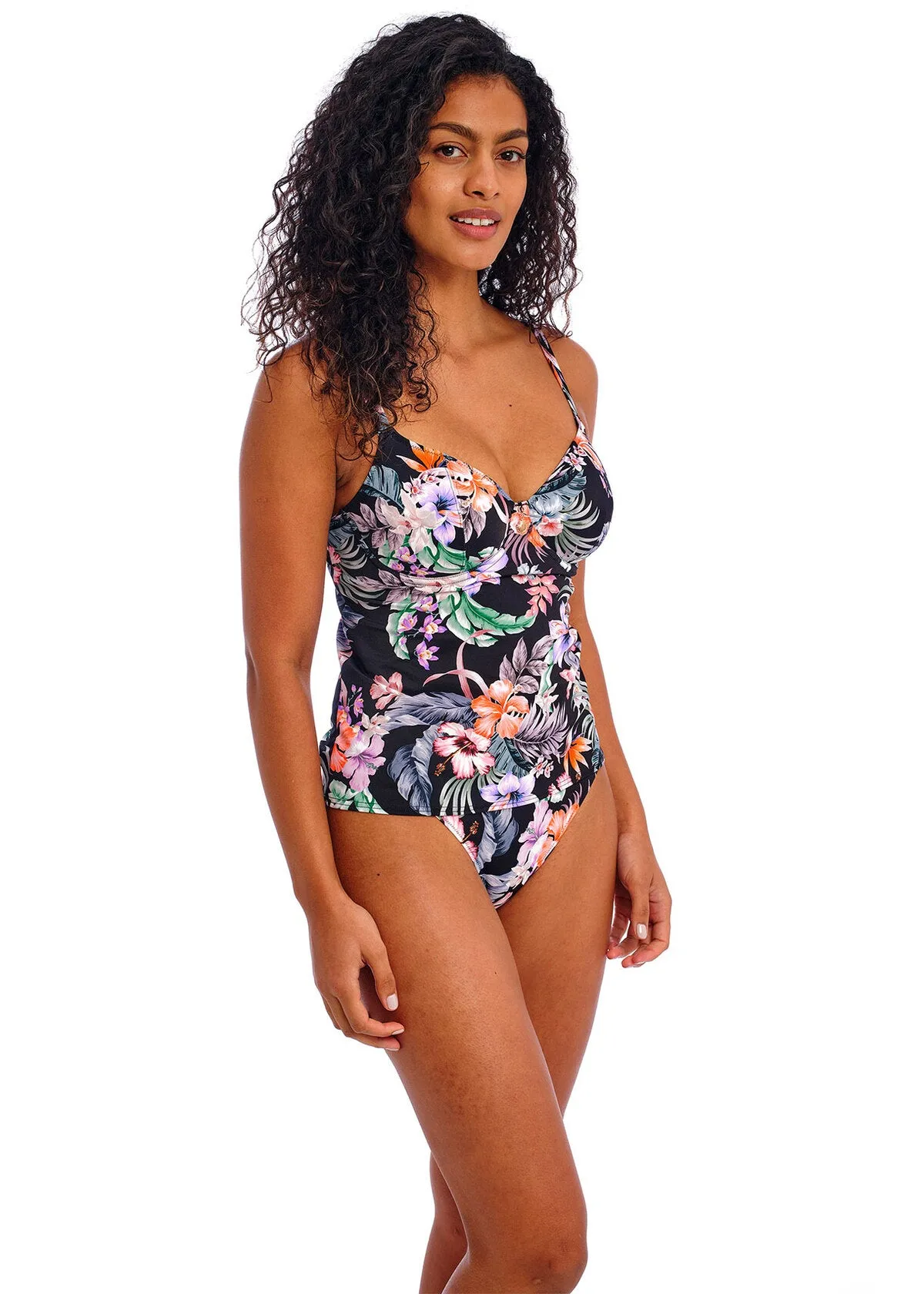 Kamala Bay Underwire Plunge Tankini Top In Midnight