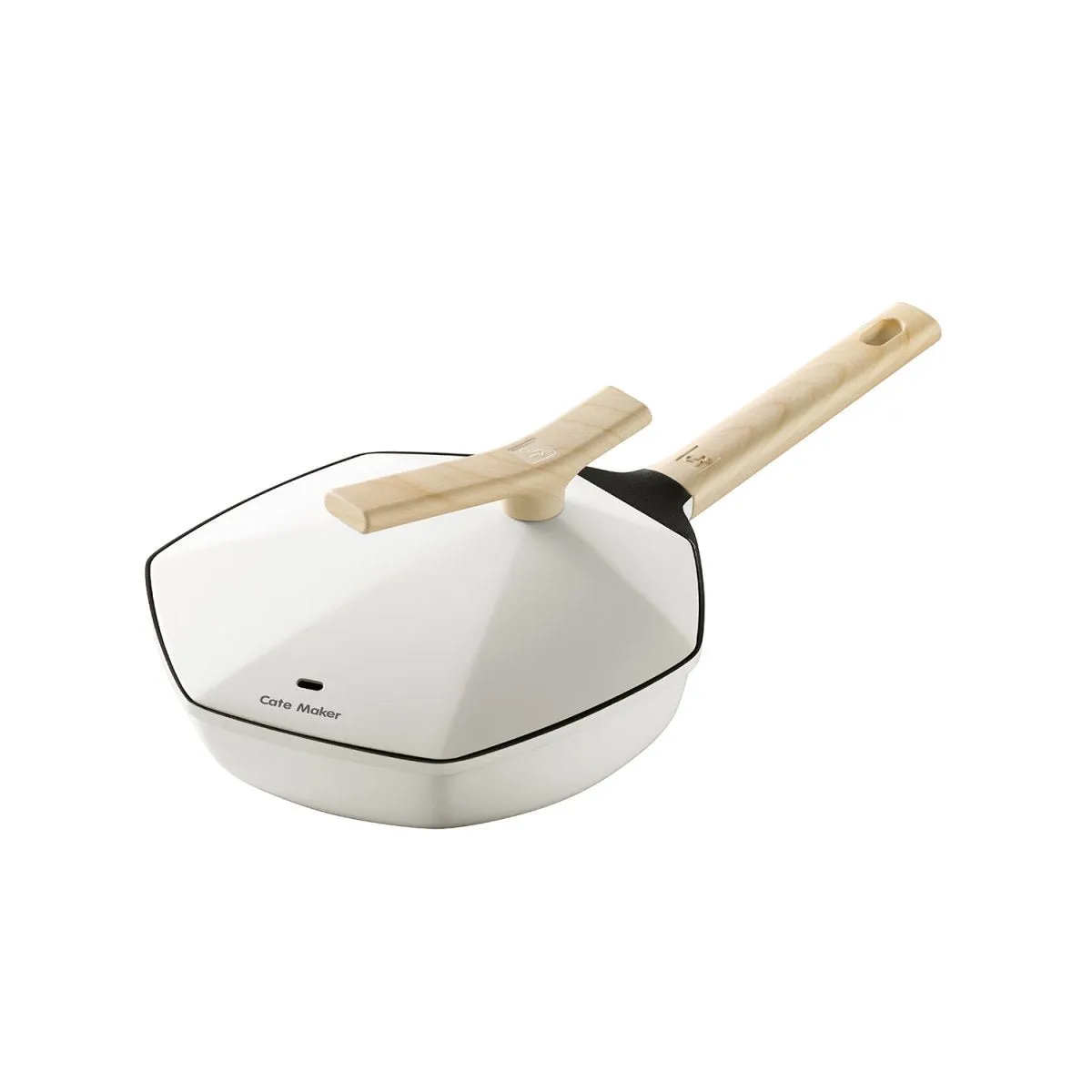 Maple Leaf 24cm White Non-stick Frying Pan - A Touch of Maple Elegance