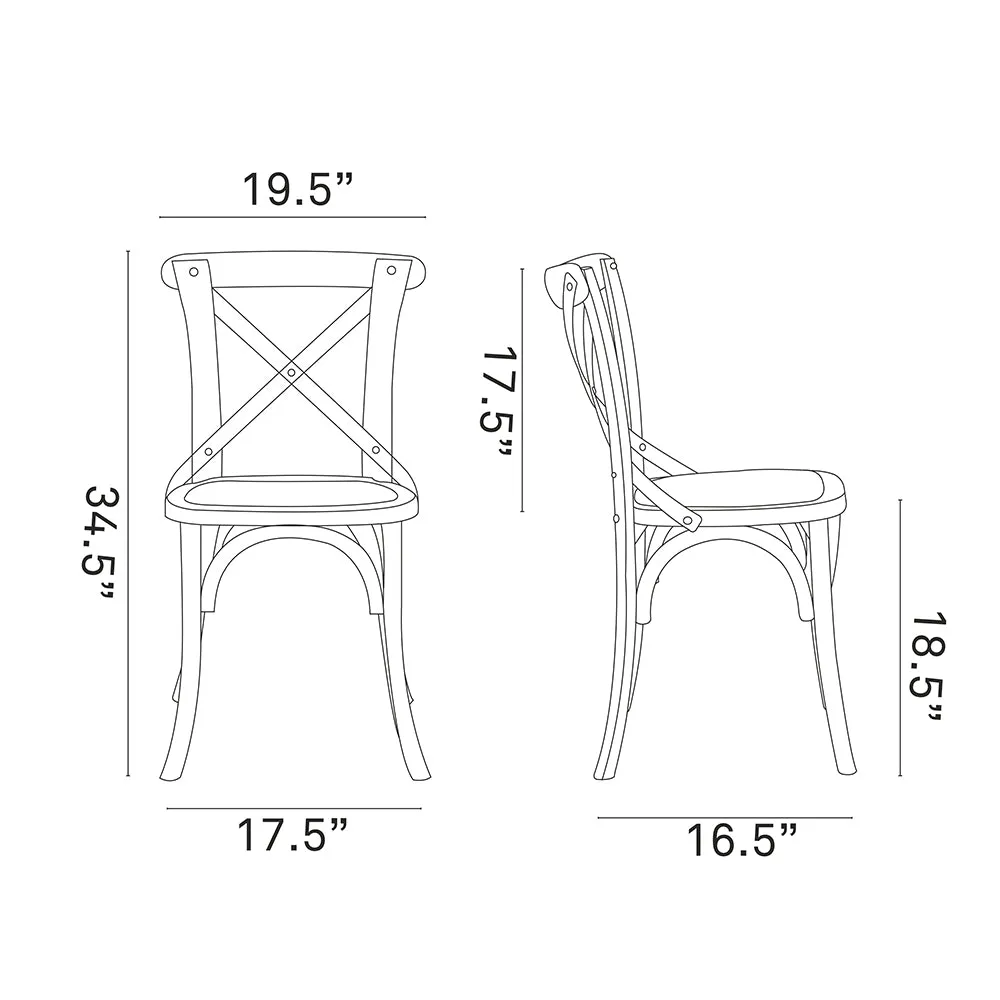 Modern Gear Dining Armless Side Chair - Leisure Tea - Breakfast Chair