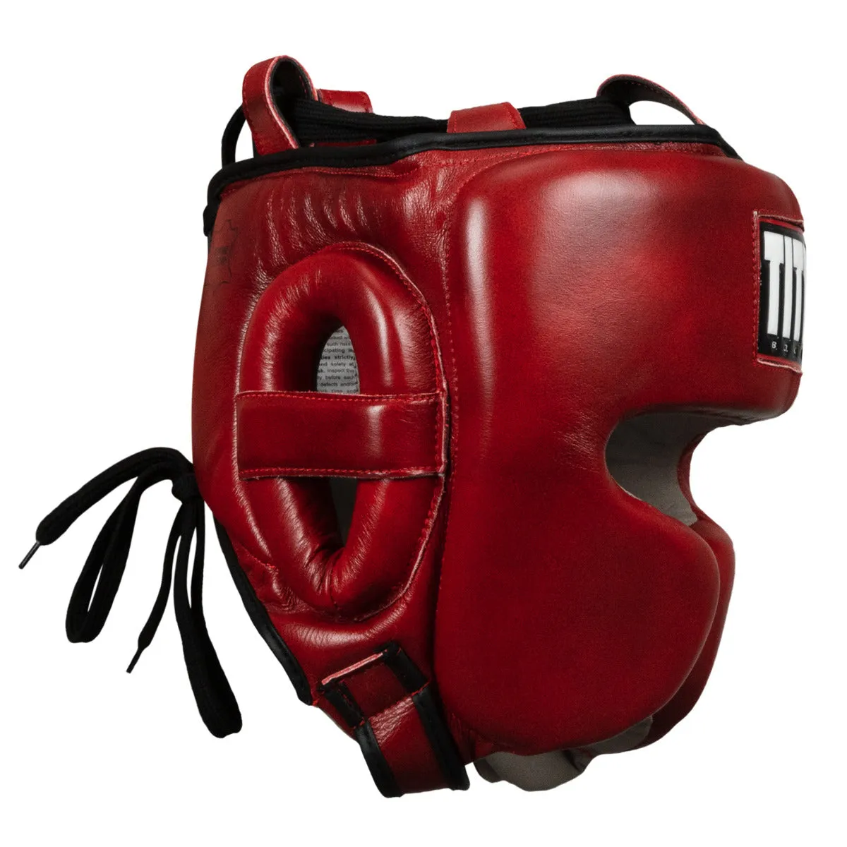 TITLE Boxing Blood Red Leather Sparring Headgear