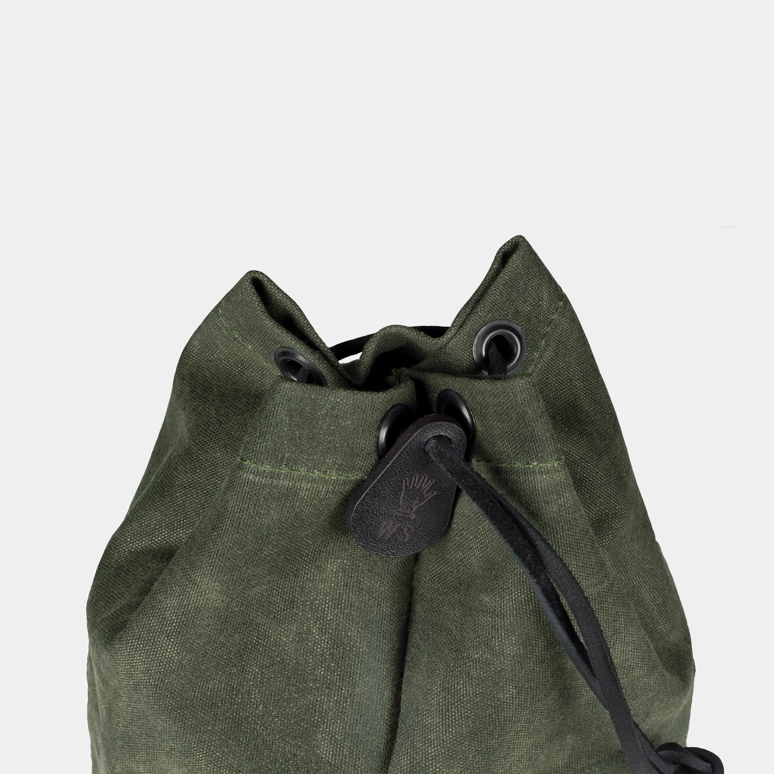 Waxed Canvas Drawstring Bag