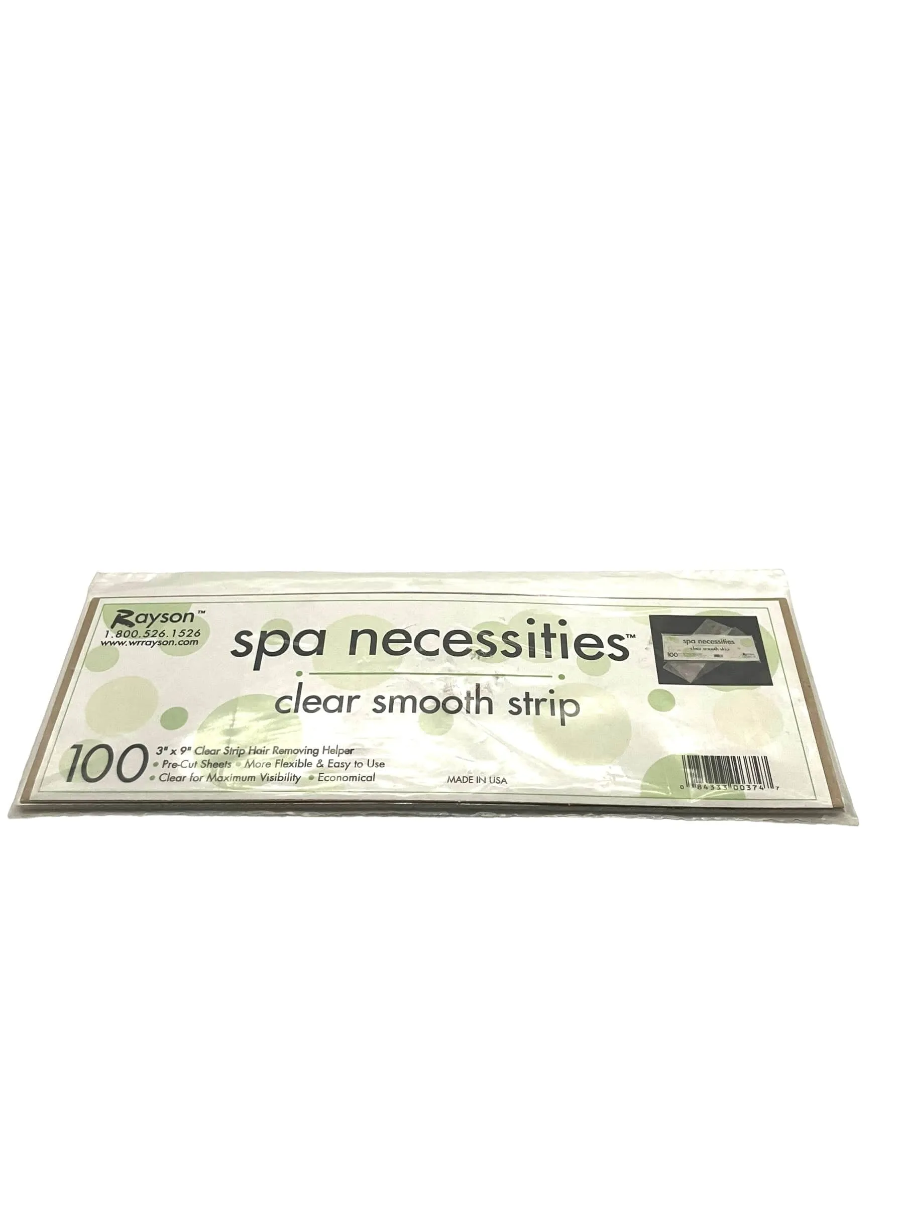 Waxing Hair Removal Strips Clear 3" x 9" 100 pk