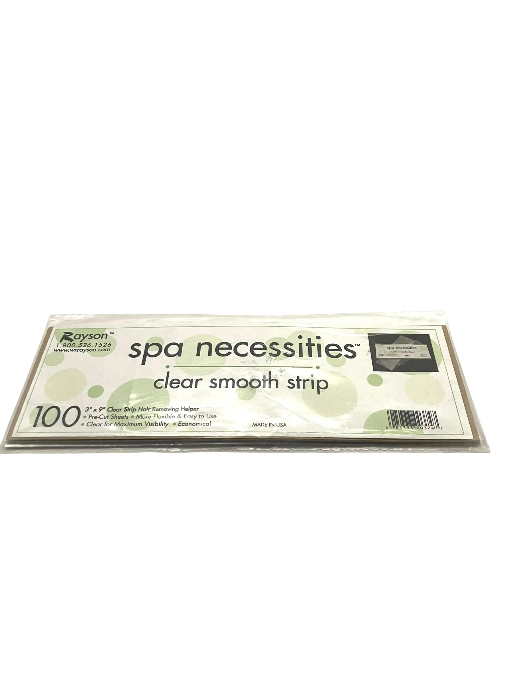 Waxing Hair Removal Strips Clear 3" x 9" 100 pk